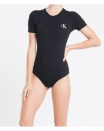 Body Manga Curta Calvin Klein Preto