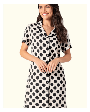Pijama Feminino Camisola Abotoada Lua Encantada