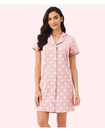 Pijama Feminino Camisola Abotoada Lua Encantada