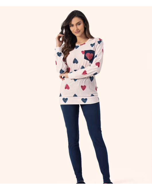 Pijama Feminino Legging Manga Longa Lua Encantada