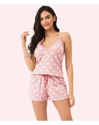 Pijama Feminino Shortdoll Alça Lua Encantada