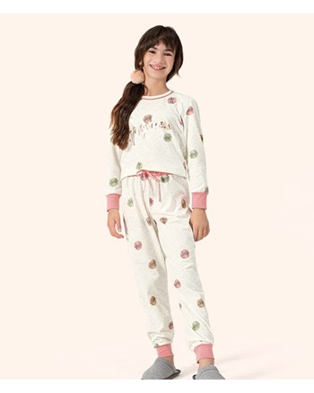 Pijama Infantil Feminino Calça Manga Longa Lua Encantada