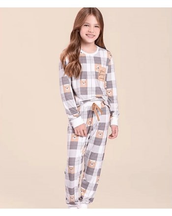 Pijama Infantil Feminino Calça Manga Longa Lua Lua