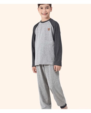 Pijama Infantil Masculino Calça Manga Longa Lua Encantada