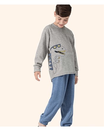 Pijama Infantil Masculino Calça Manga Longa Lua Encantada